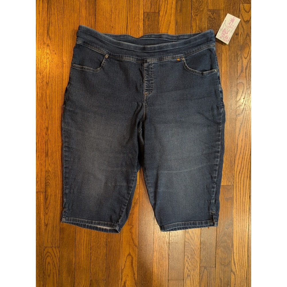 Terra & Sky Womens Pull On Capri Jeans 1 XL Extra Large 16W-18W Plus Cropped